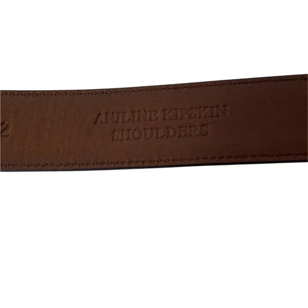 Torino Leather Co. Mens Black Leather Belt Size 42 With Silver Buckle